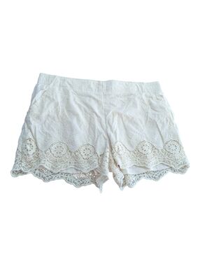 Exhilaration Women’s Ivory Crochet Lace Shorts Size XXL *EUC